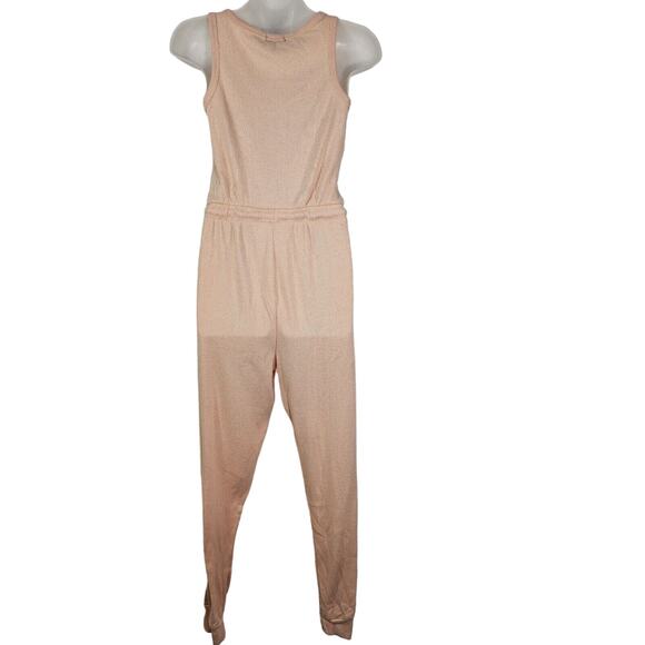 Rue 21 Womens Jumpsuit Size XS Pink Sleeveless Elastic Drawstring Waist Pockets - Picture 2 of 7